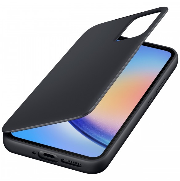 Samsung Smart View Wallet Case för Samsung Galaxy A34 5G skal med Smart Flip Window Card Wallet Black (EF-ZA346CBEGWW)