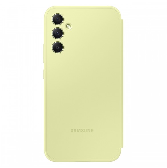 Samsung Smart View Wallet Case för Samsung Galaxy A34 5G skal med Smart Flip Window Card Wallet Lime (EF-ZA346CGEGWW)