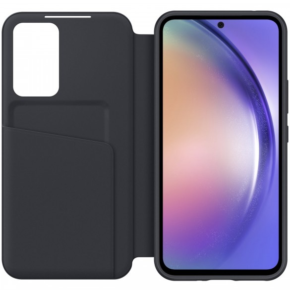 Samsung Smart View Wallet Case för Samsung Galaxy A54 5G skal med Smart Flip Window Card Wallet Black (EF-ZA546CBEGWW)