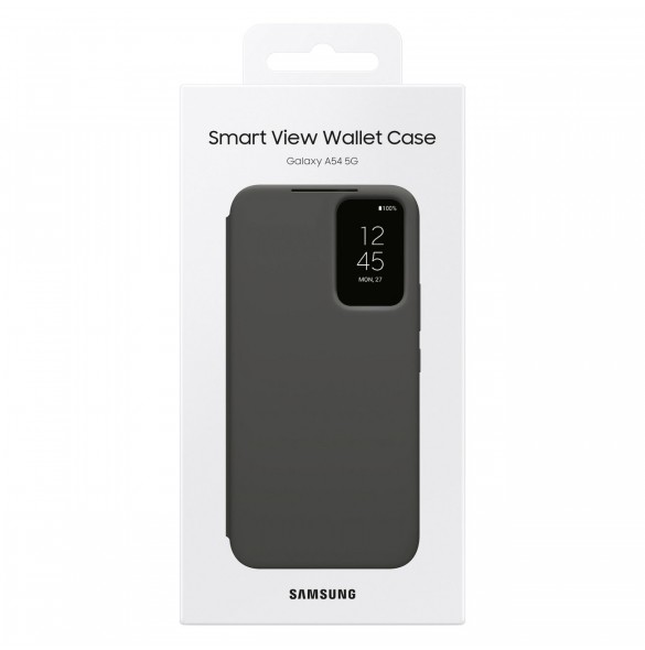 Samsung Smart View Wallet Case för Samsung Galaxy A54 5G skal med Smart Flip Window Card Wallet Black (EF-ZA546CBEGWW)