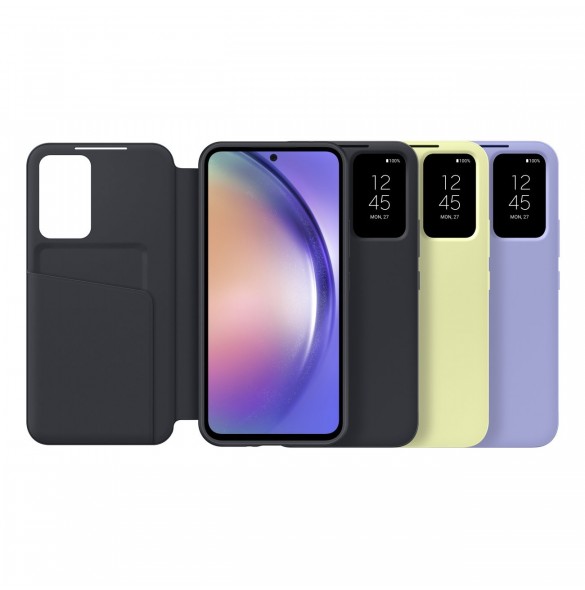Samsung Smart View Wallet Case för Samsung Galaxy A54 5G skal med Smart Flip Window Card Wallet Black (EF-ZA546CBEGWW)