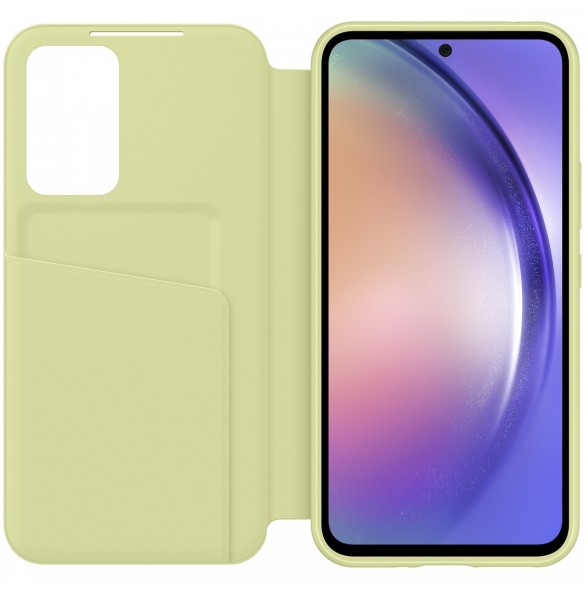 Samsung Smart View Wallet Case för Samsung Galaxy A54 5G skal med Smart Flip Window Card Wallet Lime (EF-ZA546CGEGWW)