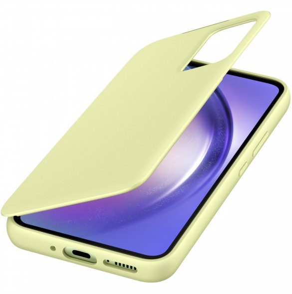 Samsung Smart View Wallet Case för Samsung Galaxy A54 5G skal med Smart Flip Window Card Wallet Lime (EF-ZA546CGEGWW)