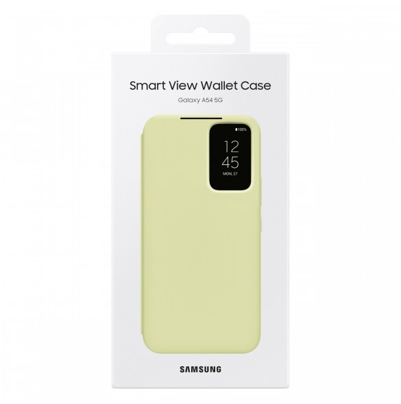 Samsung Smart View Wallet Case för Samsung Galaxy A54 5G skal med Smart Flip Window Card Wallet Lime (EF-ZA546CGEGWW)
