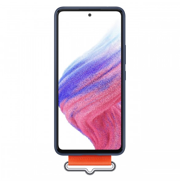 Silikonfodral med rem från Samsung till Samsung galaxy a53 5g marinblå (ef-ga536tnegww)
