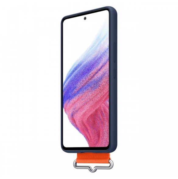 Silikonfodral med rem från Samsung till Samsung galaxy a53 5g marinblå (ef-ga536tnegww)