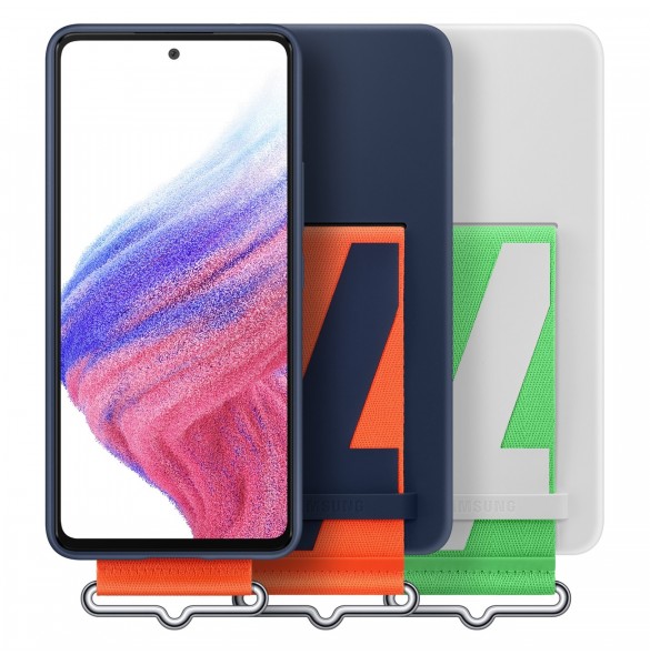 Samsung Strap Silicone Cover Case Cover för Samsung Galaxy A53 5G vit (EF-GA536TWEGWW)