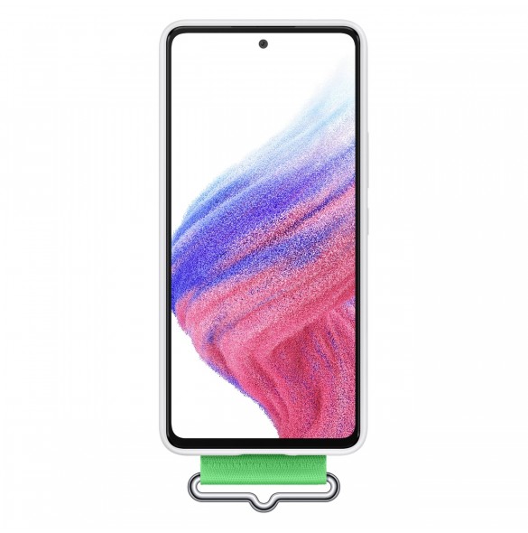Samsung Strap Silicone Cover Case Cover för Samsung Galaxy A53 5G vit (EF-GA536TWEGWW)