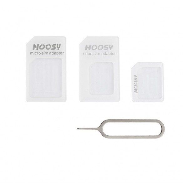 Noosy Adapter Nano Micro Sim 3in1 iPhone Set + nyckel