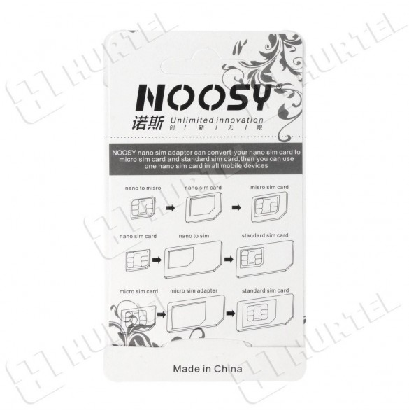 Noosy Adapter Nano Micro Sim 3in1 iPhone Set + nyckel