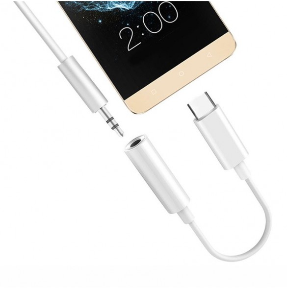 Adapter USB Typ C till ljudjack 3.5 minijack svart