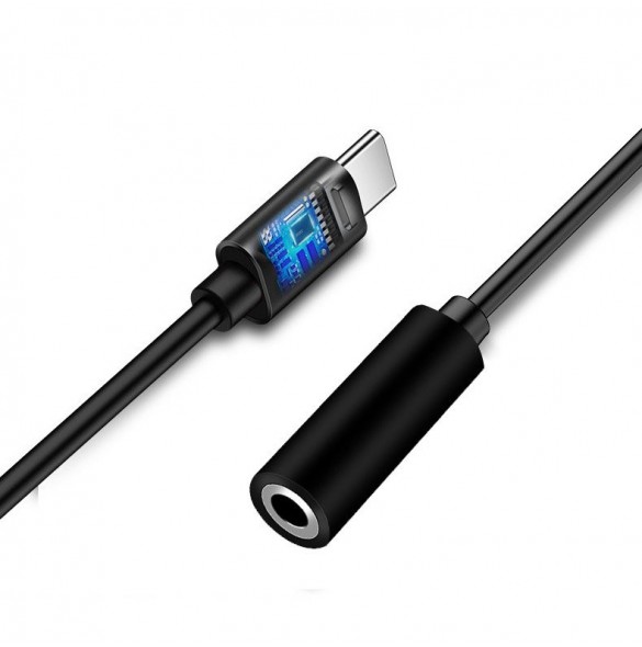 Adapter USB Typ C till ljudjack 3.5 minijack svart