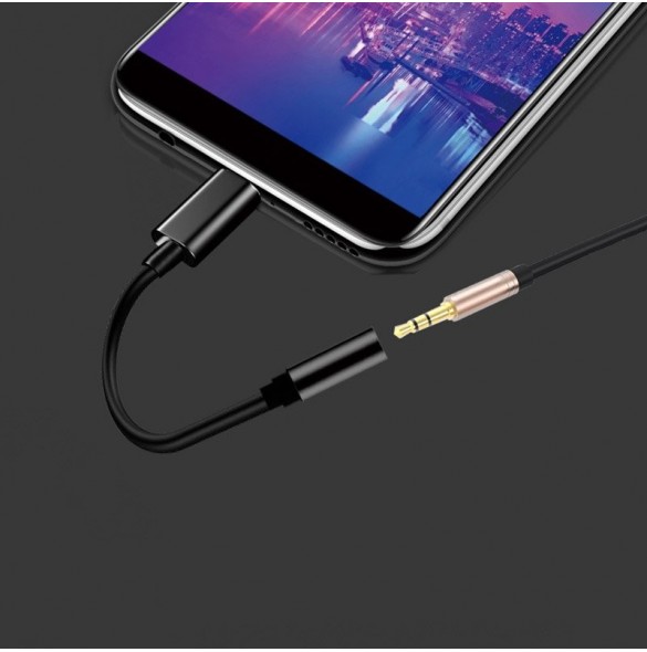 Adapter USB Typ C till ljudjack 3.5 minijack svart