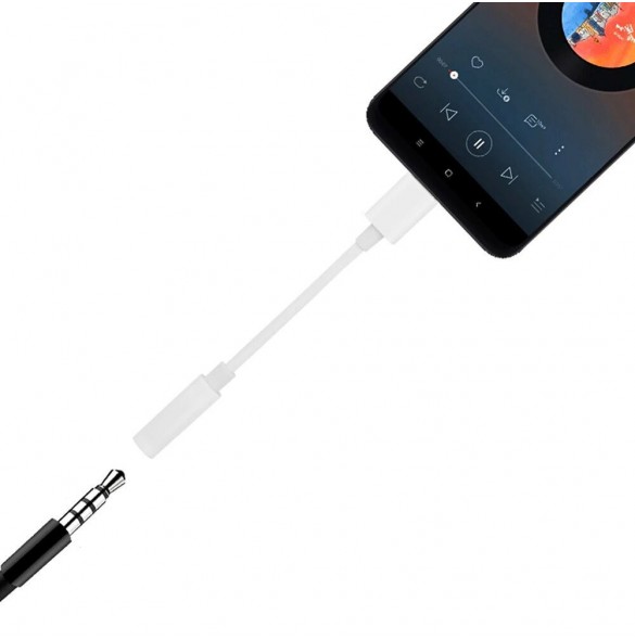 Adapter USB Typ C till ljudjack 3.5 minijack svart
