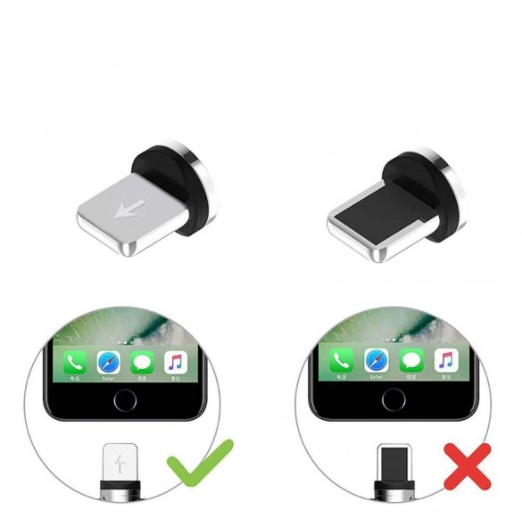 Pluggadapter för magnetisk USB-kabel Lightning silver