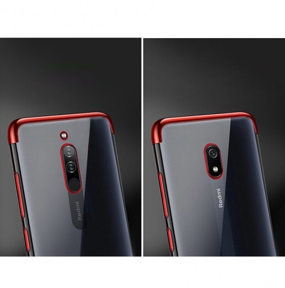 Clear Color Case Gel TPU Galvaniseringsram Skydd för Xiaomi Redmi 8A svart