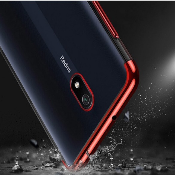 Clear Color Case Gel TPU Galvaniseringsram Skydd för Xiaomi Redmi 8A svart