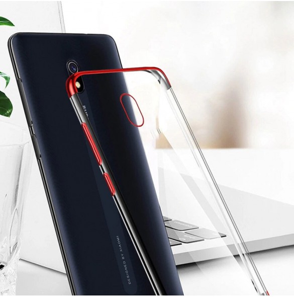 Clear Color Case Gel TPU Galvaniseringsram Skydd för Xiaomi Redmi 8A svart
