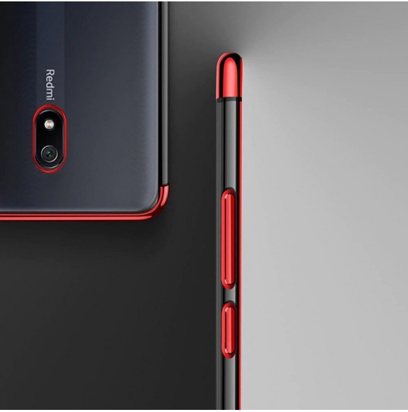 Clear Color Case Gel TPU Galvaniseringsram Skydd för Xiaomi Redmi 8A svart