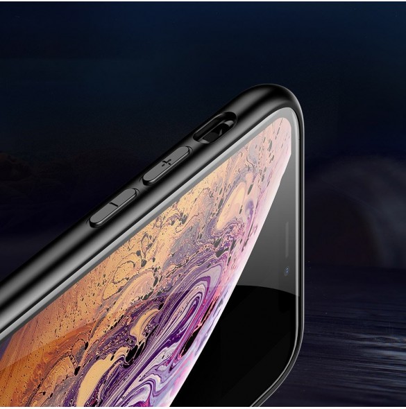 Färgglasfodral Slitstarkt skal med baksida i härdat glas och kamerafodral iPhone 11 Pro Max pattern 2