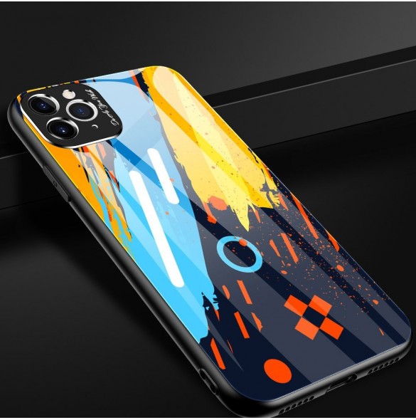Färgglasfodral Slitstarkt skal med baksida i härdat glas och kamerafodral iPhone 11 Pro Max pattern 2
