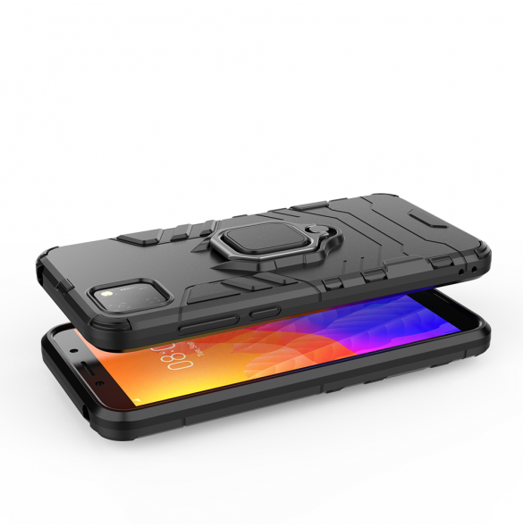 Ring Armor Case Kickstand Tough Rugged Cover för Huawei Y5p blå