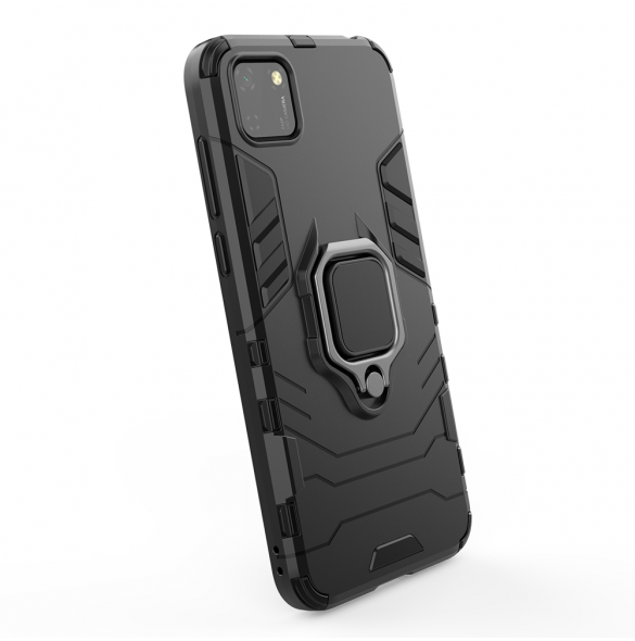 Ring Armor Case Kickstand Tough Rugged Cover för Huawei Y5p blå