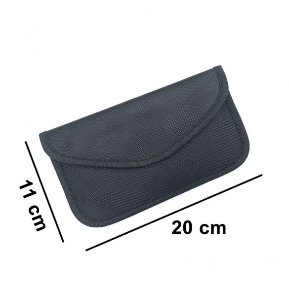 Stöldskyddsfodral för bilnycklar Telefon Radioblockering Faraday Box Faraday Cage 20cm x 11cm Svart