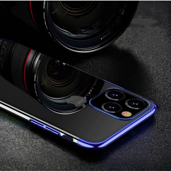 Clear Color Fodral Gel TPU Galvaniseringsram Skal till iPhone 12 mini svart