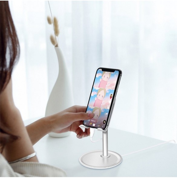 Telescopic Desktop Bracket telefon surfplatta hållare svart (K3S)