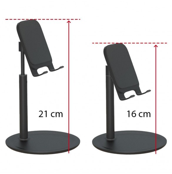 Telescopic Desktop Bracket telefon surfplatta hållare svart (K3S)