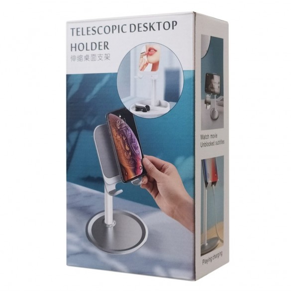 Telescopic Desktop Bracket telefon surfplatta hållare svart (K3S)