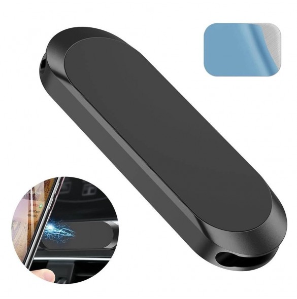 Flat fordonsmonterad magnetisk fäste för instrumentbräda svart