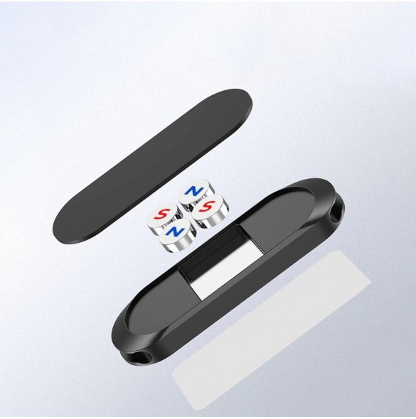 Flat fordonsmonterad magnetisk fäste för instrumentbräda svart