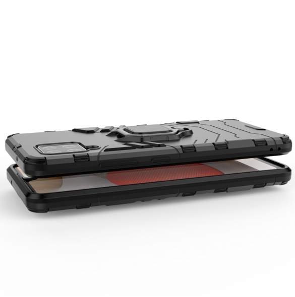 Ring Armor Case Kickstand Tough Rugged Cover för Samsung Galaxy A42 5G blå