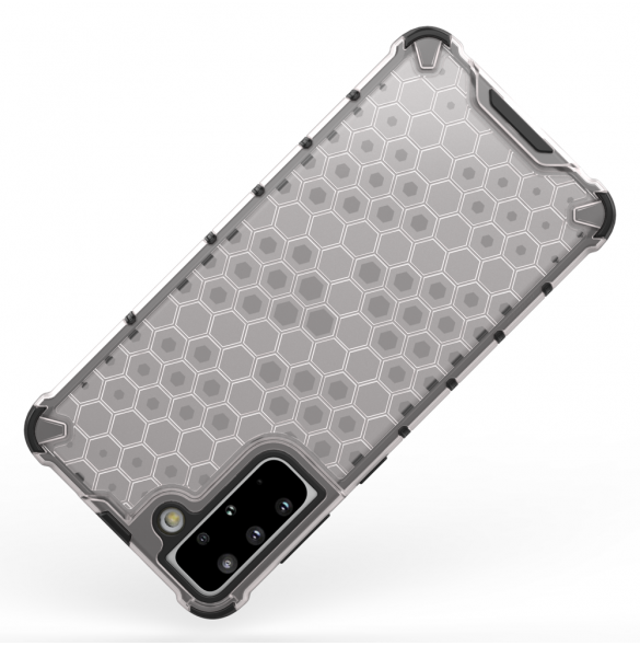 Honeycomb Case pansarskydd med TPU Bumper för Samsung Galaxy S21+ 5G (S21 Plus 5G) blå