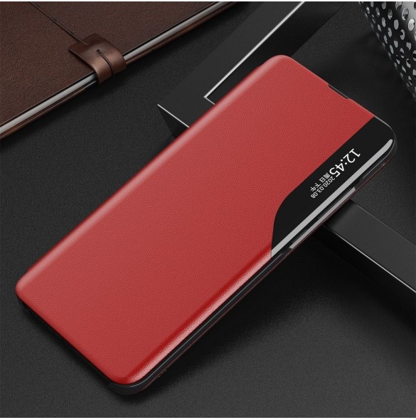 Eco Leather View Case elegant bokhylla fodral med stöd för Samsung Galaxy S21+ 5G (S21 Plus 5G) röd