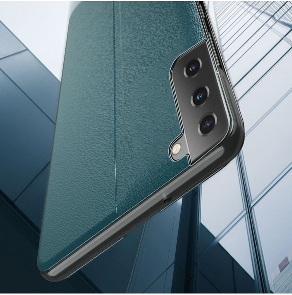 Eco Leather View Case elegant bokhylla fodral med stöd för Samsung Galaxy S21+ 5G (S21 Plus 5G) röd