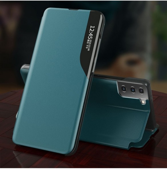 Eco Leather View Case elegant bokhylla fodral med stöd för Samsung Galaxy S21+ 5G (S21 Plus 5G) röd