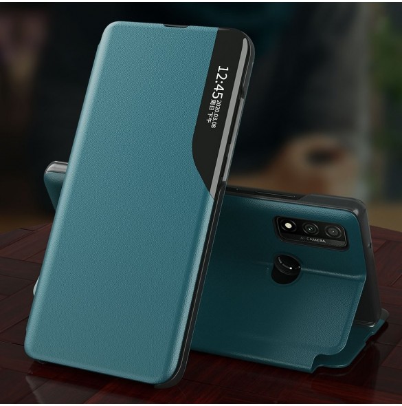 Eco Leather View Case elegant bokhylla fodral med stöd för Samsung Galaxy A52s 5G / A52 5G / A52 4G röd