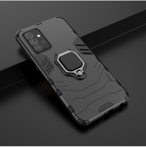 Ring Armor Case Kickstand Tough Rugged Cover för Samsung Galaxy A72 4G blå
