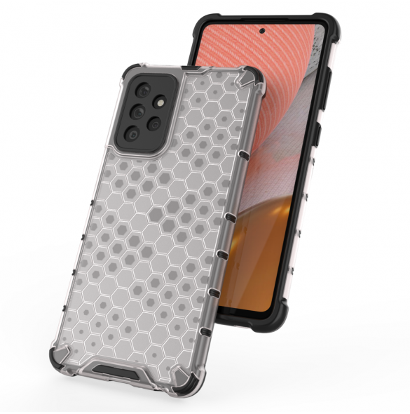 Honeycomb Case pansarskydd med TPU Bumper för Samsung Galaxy A72 4G svart