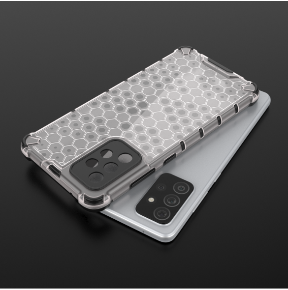 Honeycomb Case pansarskydd med TPU Bumper för Samsung Galaxy A72 4G svart