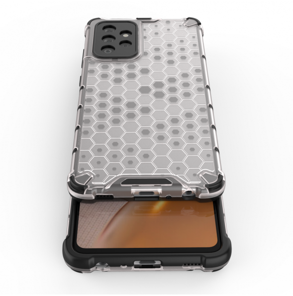 Honeycomb Case pansarskydd med TPU Bumper för Samsung Galaxy A72 4G svart