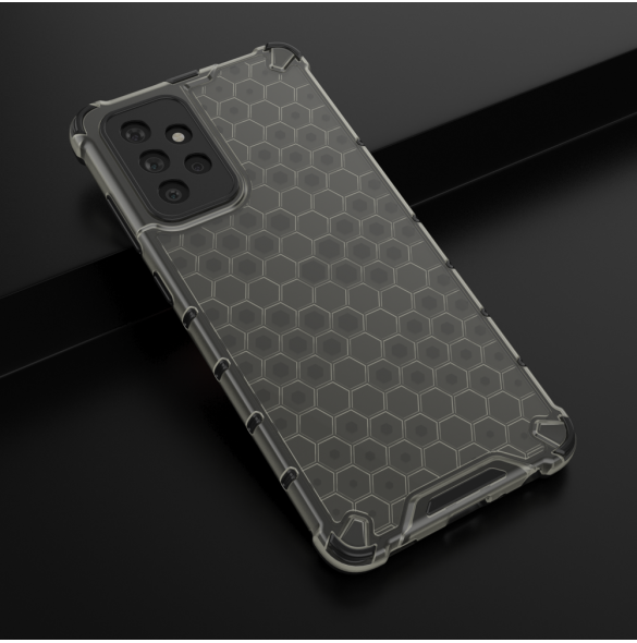 Honeycomb Case pansarskydd med TPU Bumper för Samsung Galaxy A72 4G svart