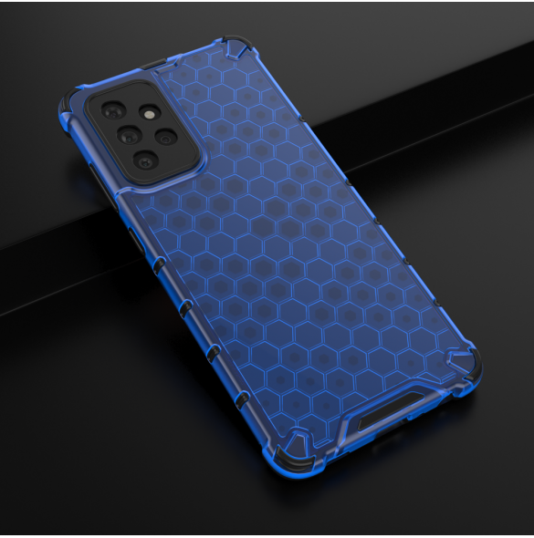 Honeycomb Case pansarskydd med TPU Bumper för Samsung Galaxy A72 4G blå