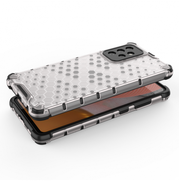 Honeycomb Case pansarskydd med TPU Bumper för Samsung Galaxy A72 4G röd