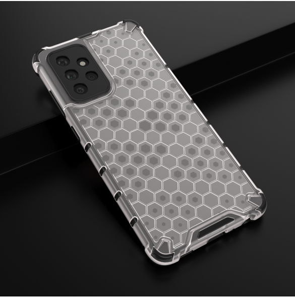 Honeycomb Case pansarskydd med TPU Bumper för Samsung Galaxy A72 4G transparent