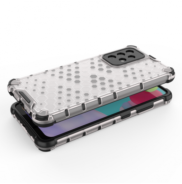 Honeycomb Case pansarskydd med TPU Bumper för Samsung Galaxy A52s 5G / A52 5G / A52 4G transparent