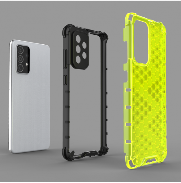 Honeycomb Case pansarskydd med TPU Bumper för Samsung Galaxy A52s 5G / A52 5G / A52 4G transparent